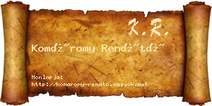 Komáromy Renátó névjegykártya